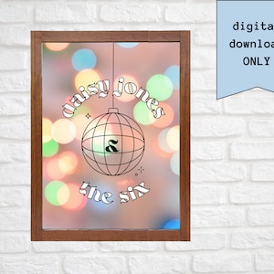 Daisy Jones & The Six Music Poster DIGITAL DOWNLOAD Art Decor Dorm Taylor Jenkins Reid Aurora Bookish Colorful Sparkle Disco Ball Minimal