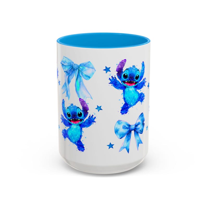 Tazas con personajes y lazos de Stitch / Taza con diseño de acuarela imagen 19