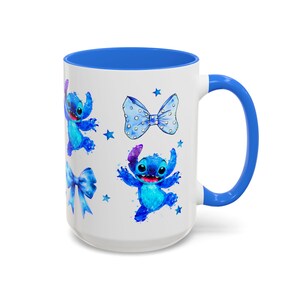 Tazas con personajes y lazos de Stitch / Taza con diseño de acuarela imagen 14