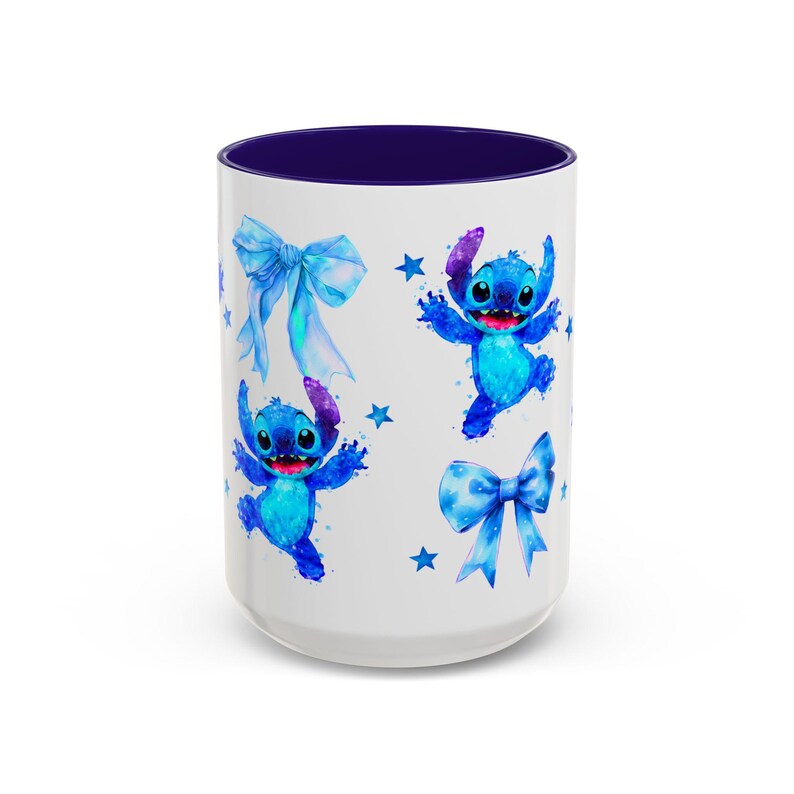 Tazas con personajes y lazos de Stitch / Taza con diseño de acuarela imagen 7