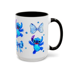 Tazas con personajes y lazos de Stitch / Taza con diseño de acuarela imagen 2