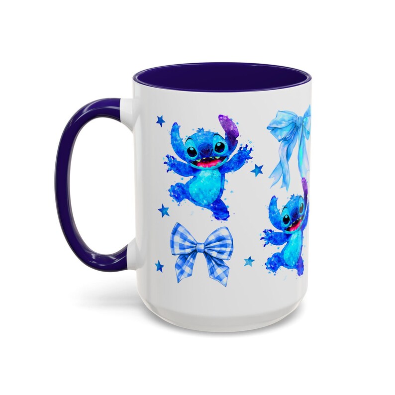 Tazas con personajes y lazos de Stitch / Taza con diseño de acuarela imagen 10