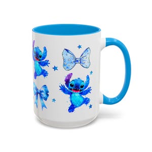 Tazas con personajes y lazos de Stitch / Taza con diseño de acuarela imagen 20