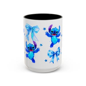 Tazas con personajes y lazos de Stitch / Taza con diseño de acuarela imagen 1