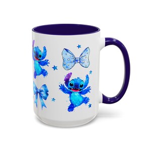 Tazas con personajes y lazos de Stitch / Taza con diseño de acuarela imagen 8