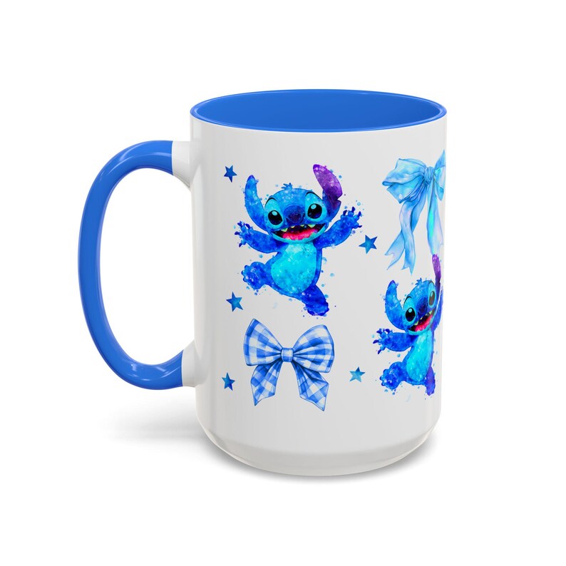 Tazas con personajes y lazos de Stitch / Taza con diseño de acuarela imagen 16