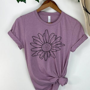 Sun Flower t-shirts, Wild Flower Shirt, Flower Tee, Floral Print T-Shirt, Flower lover top, Vintage Sunflower Tee shirt gift
