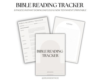 Bible Reading Tracker | Printable | Christian Devotional | Old & New Testament | Bible Chapter Checklist | Bible Reading Plan