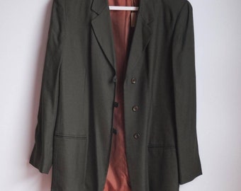 Olive blazer with rust lining