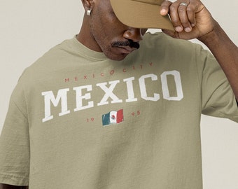 Mexico 90s Style Tshirt, Oversized, Mexico City, Travel, Viva Mexico, Baggy Shirt, Multiple Colors, Mexico Flag, Comfortable, Unisex T-shirt