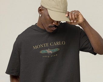Monte Carlo Polo Club Tshirt, Retro Style, Monaco, Travel, Trendy Design, Oversized Shirt, Stylish Shirt, Relaxed Fit, Unisex T-shirt