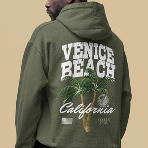 Venice Beach California Hoodie, Front and Back, Los Angeles, Travel, Beach, Hoodie For Him, Oversized Hoodie, Cute, Unisex Hooded Sweatshirt
