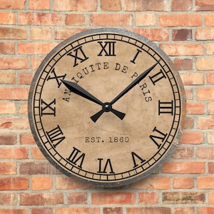 Antique Paris Clock, Distressed Look, Vintage, Aesthetic, Rustic, Rusty Clock, Modern, Unique, Round, Rectangle, Square,  Acrylic Wall Clock