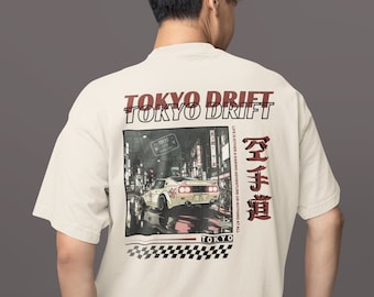 Tokyo Drift Japan Tshirt, Front and Back, Trendy, Stylish, Tokyo Drift Cars, Japan Tshirt, Gift For Him, Oversized, Relaxed, Unisex T-shirt