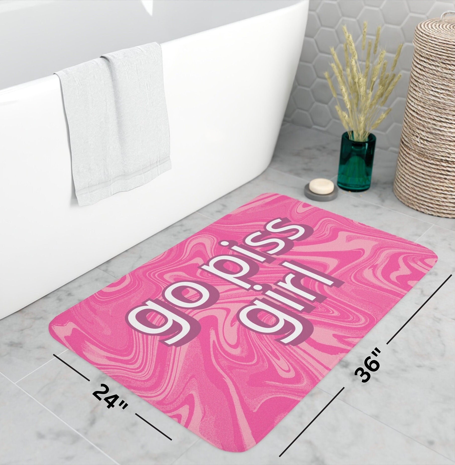 Funny Girly Bath Mat, Bathroom Decor, Home Decor, Fun Decor, Bath Mat ...