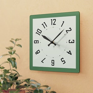 Minimalist Sage Green Wall Clock, Retro, Vintage, Stylish, Modern, Unique, Classic, Trendy, Simplistic Acrylic Wall Clock