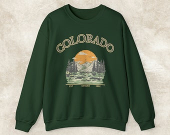 【MODERNIF】Overfit Double Layer Colorado Sweatshirt Colorado Oversized Sweatshirt, Denver, Cozy Sweater