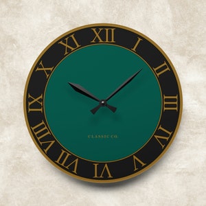Vintage Green Wall Clock, Antique Clock, Retro Clock, Unique, Modern, Round, Multiple Sizes, Home Decor, Elegant, Stylish Acrylic Wall Clock