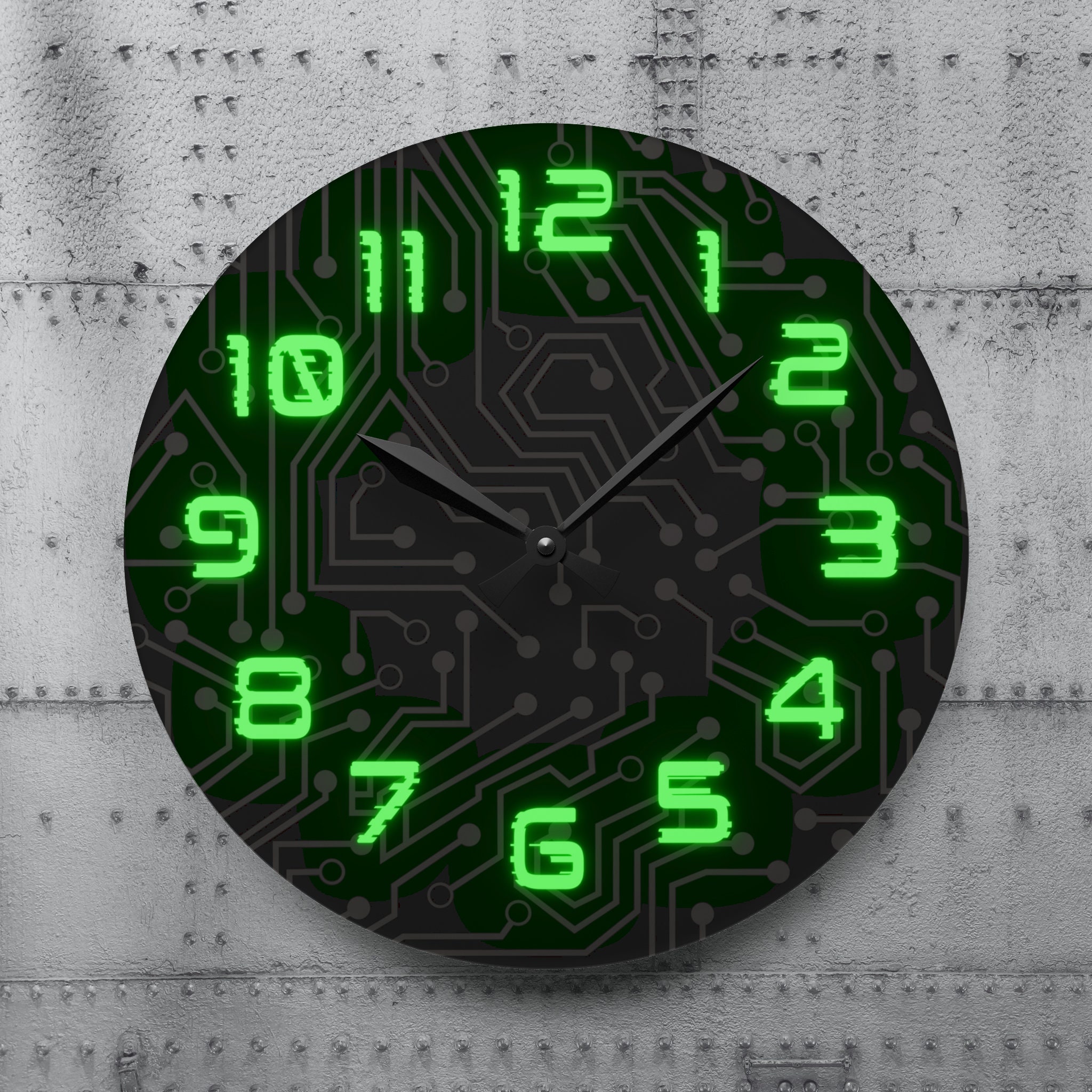 Unique Futuristic Wall Clock Cool Clock Round Square - Etsy