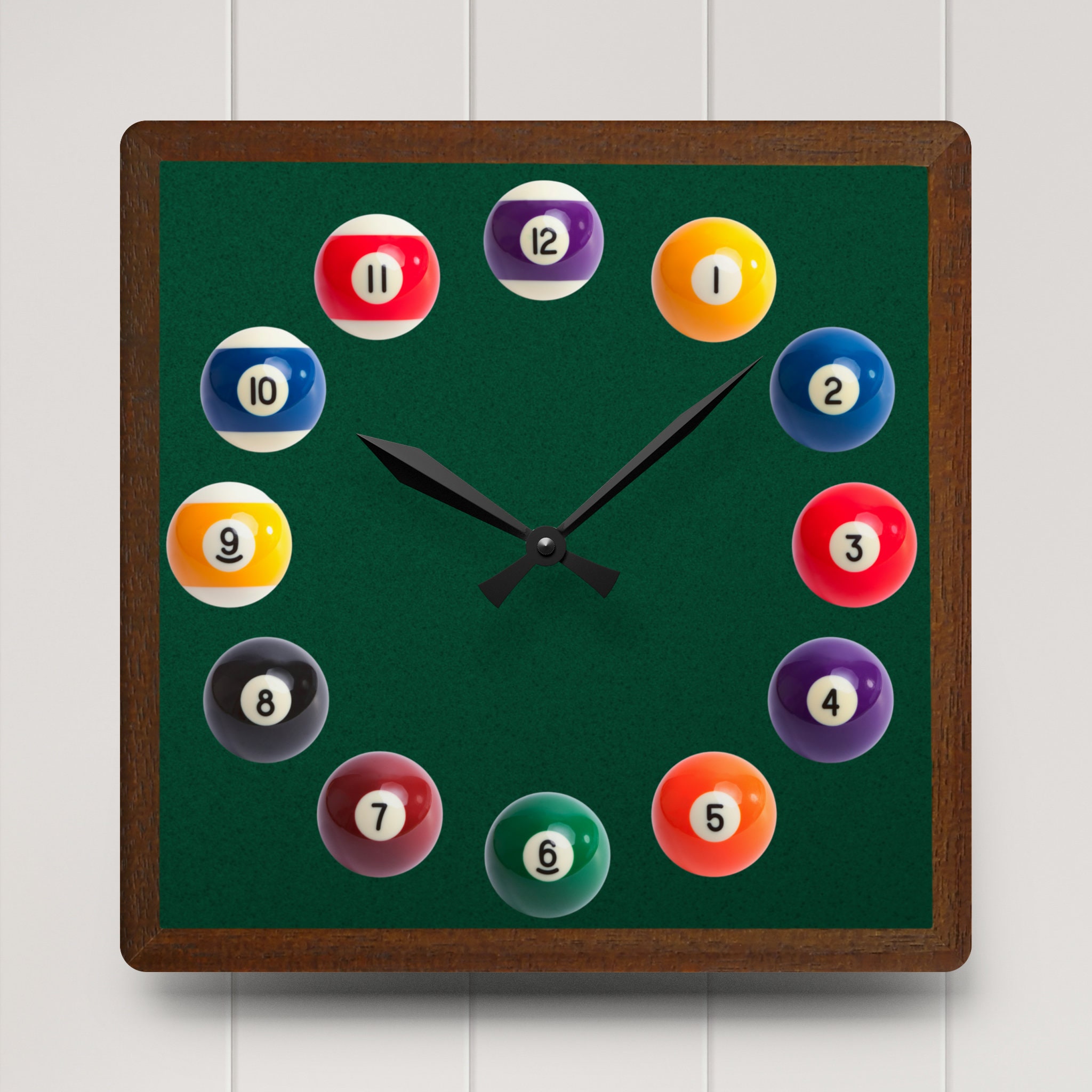 Pool Table Wall Clock, Billiards, Game Room Clock, Fun Clock, Unique