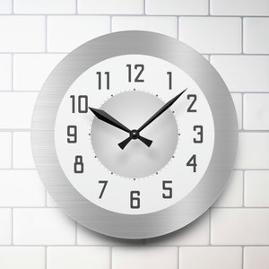 Silver Aesthetic Wall Clock, Simplistic, Minimalist, Vintage Style, Modern Clock, Rectangle, Round, Home Decor, Acrylic Wall Clock