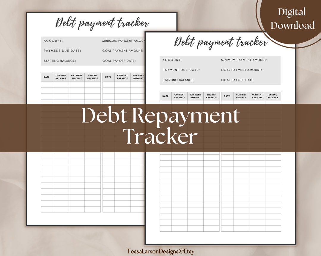 Debt Payment Tracker, Printable Debt Tracker, Debt Repayment, Debt ...