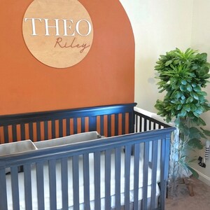 Nursery name sign, round name sign, above crib sign, 3d name sign, baby name sign, boy name sign, girl name sign, custom name sign