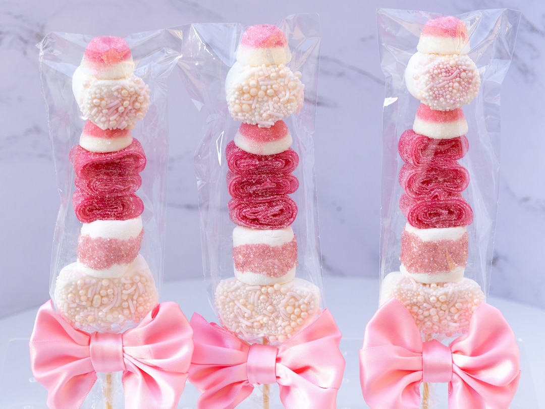 50pcs Pink Bow Party Gift Bags - Coquette Style Favor Bags For Birthday Wedding Decor