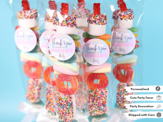 Candy Kabobs Rainbow Party Favors Kid Rainbow Birthday Party Favor Girl Personalized Favor for Party Kid Custom Candy Skewer Birthday Treat