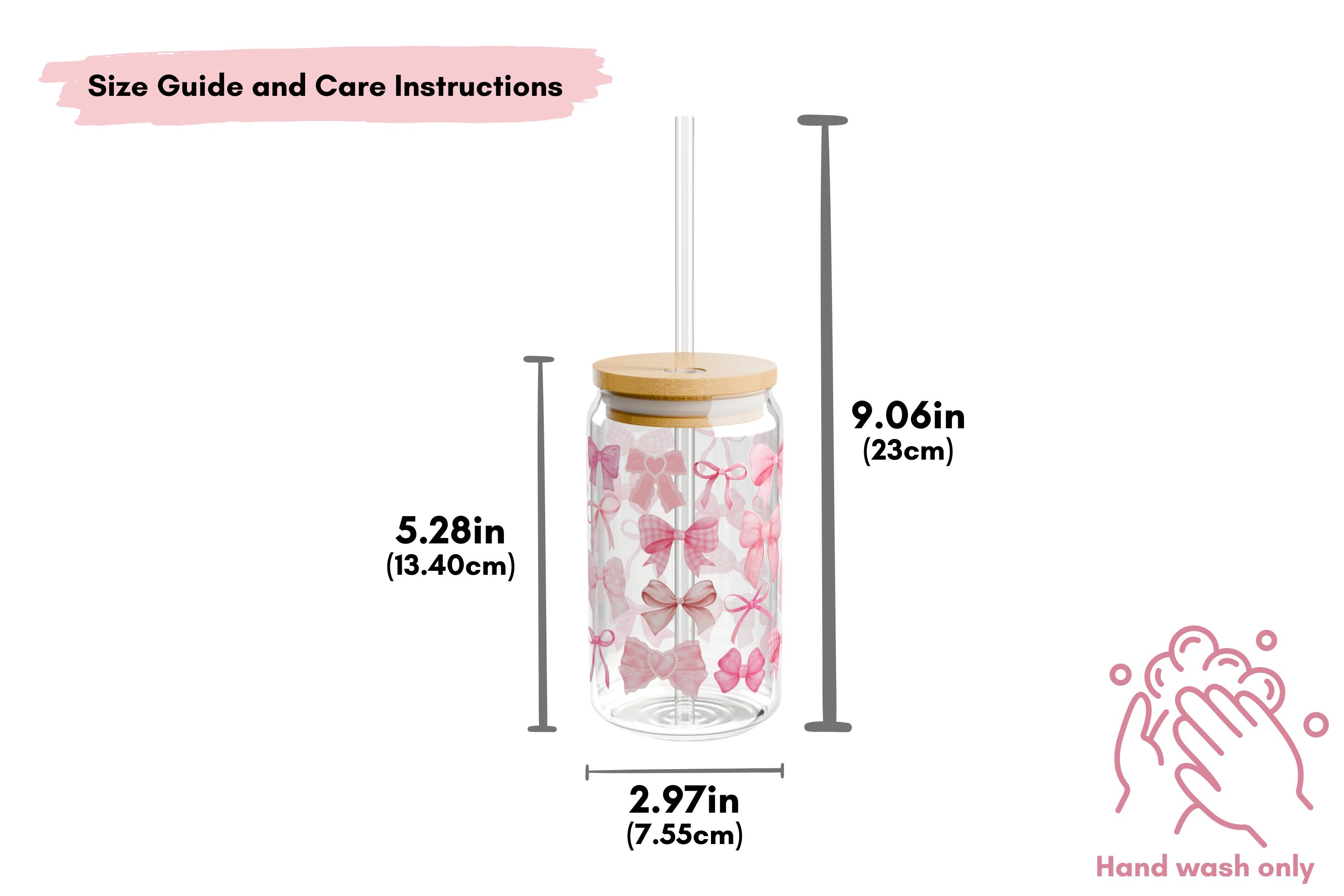 Coquette Glass Cup Pink Cute Bow Glass Cup Trendy Coquette Cup Gift for ...