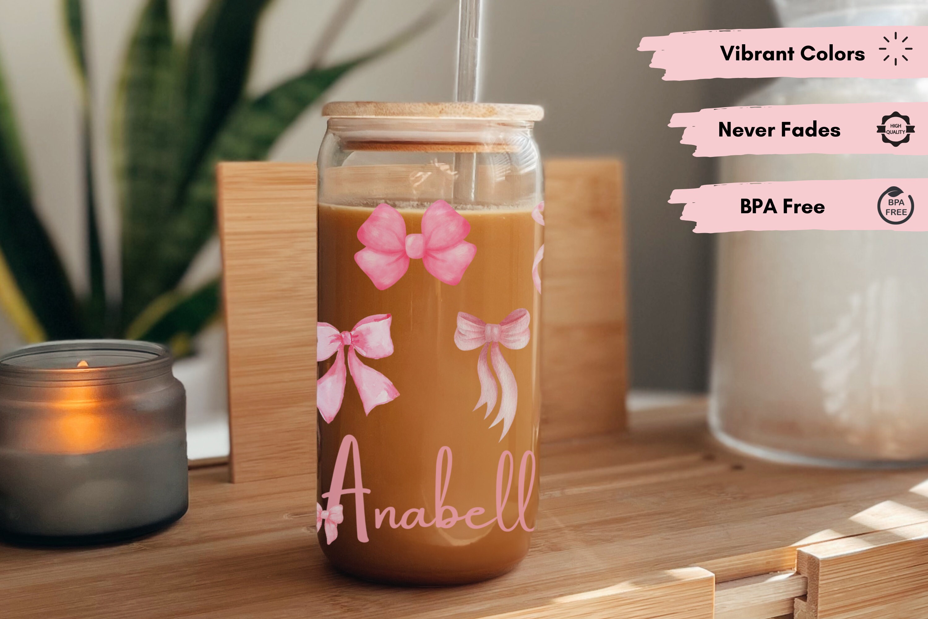 Coquette Glass Cup Pink Cute Bow Glass Cup Trendy Coquette Custom Gift ...