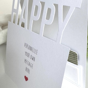 Personalized Happy Card, Money/Gift Card Holder, Any Occasion, Customize Your Own Greeting