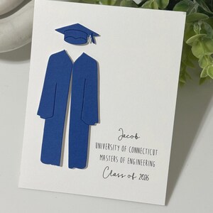 Personalized Handmade Graduation Card, Cap and Gown, School Colors - Etsy