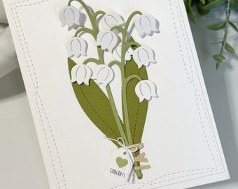 Personalized 3D Floral Card, Handmade All Occasion Card