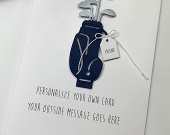 Personalized 3D Golf Card, Handmade Keepsake Card, Customize Your Own Greeting