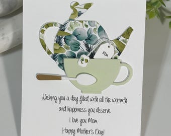 Teacups and Teapot Everyday Notecard/ 4.25