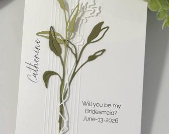 Personalized Will You Be My Bridesmaid Card, Bridal Proposal, Customize Your Own Greeting