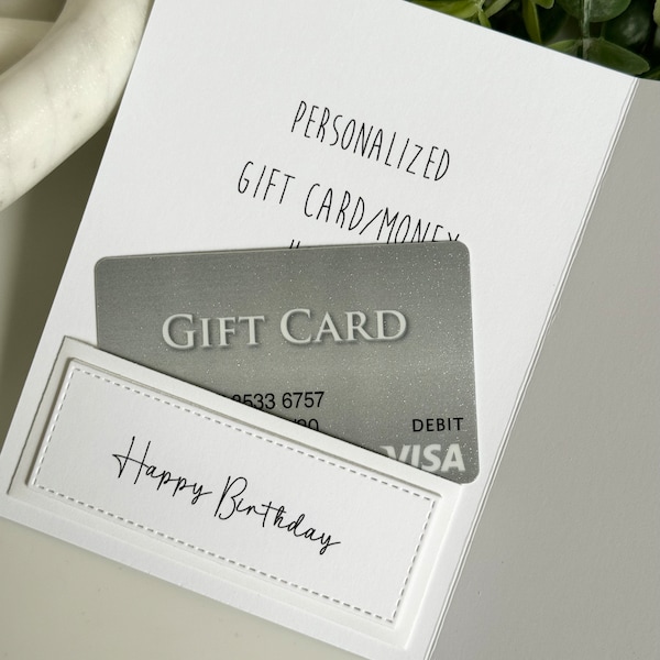 Add a Personalized Gift Card/Money Holder to the Inside of Your Card, Personalized Money Holder, Personalized Gift Card Holder