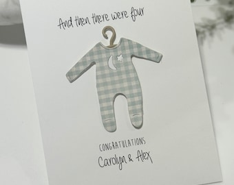 Personalized Baby Card, Handmade Sleeper Design, New Parent Congratulations, Customize Your Own Greeting