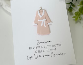 Personalized Robe Card for Relaxing Spa Day, Get Well Soon Card, Thinking of You, Feel Better Soon Card, Speedy Recovery Card, Create a Card