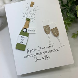 Personalized Cheers Card, Champagne Card, Congratulations, Happy Birthday, Celebrate, Wedding, Engagement, Retirement, Handmade, Custom Card