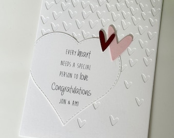 Personalized Anniversary Card, Handmade Heart Card, Customize Your Own Greeting