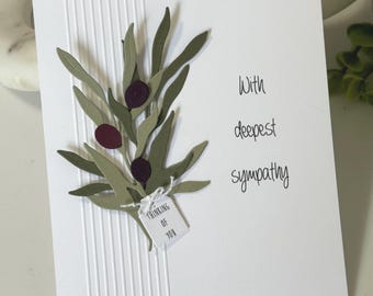 Personalized Olive Branch Card, Handmade Floral Card For All Occasions, Customize Your Own Greeting