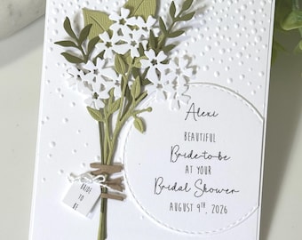 Personalized Floral Bridal Shower Card, Customize Your Own Greeting Bride To Be Keepsake
