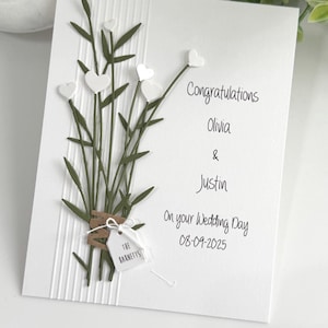 Personalized Floral Wedding Card, 3D Anniversary Engagement Card