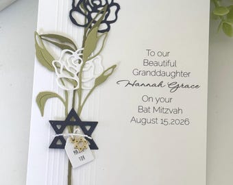 Personalized Bar/Bat Mitzvah Card | Custom Handmade Mazel Tov Card | Star of David