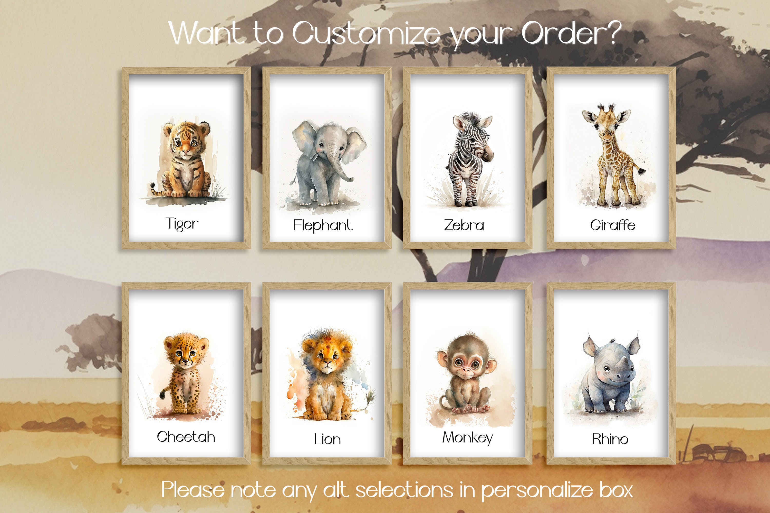 PRINTABLE Animal Nursery Decor Downloadable Nursery Wall Art - Etsy