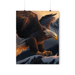 Eagle in Flight Print | Birder Gift | Bird Decal | Animal Decor