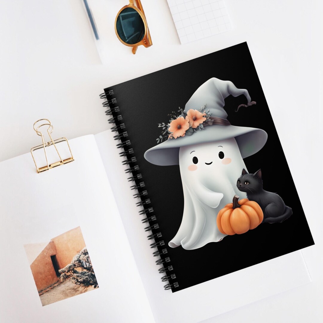 Cute Halloween Ghost Spiral Notebook - Perfect for Spooky Season ...