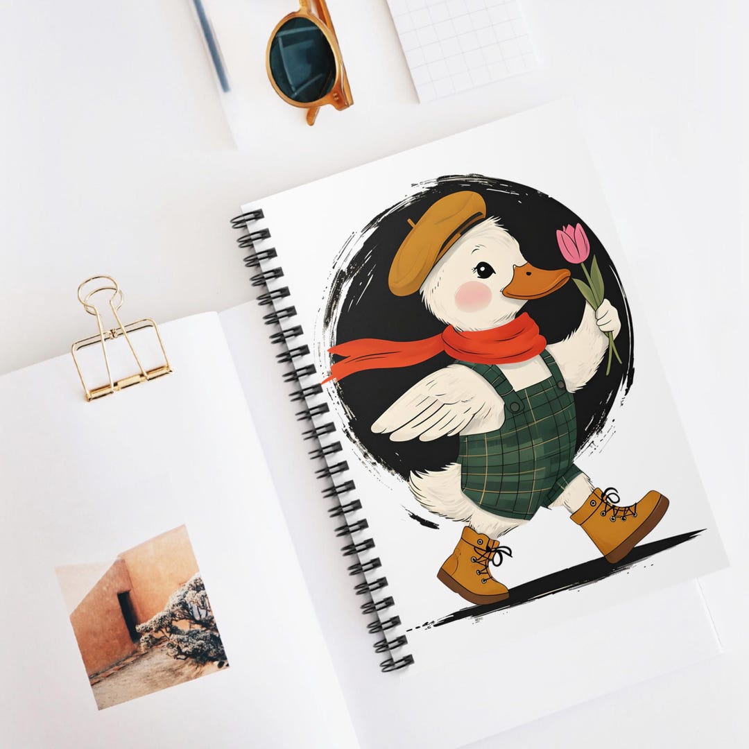 Charming Duck Spiral Notebook - Perfect for Spring, Journals, Note ...